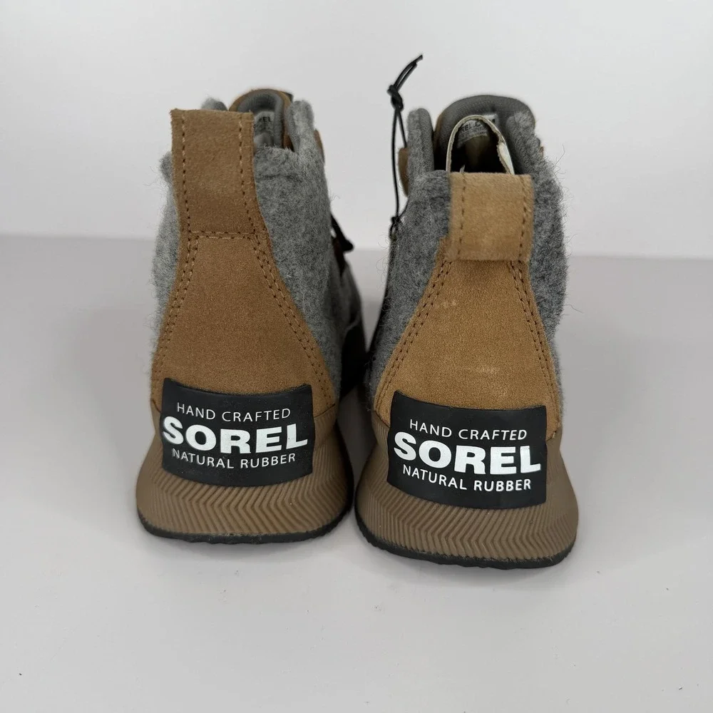 Sorel Snow Boots Kids Size 1 Gray Brown Waterproof Winter Ankle NY4563-224